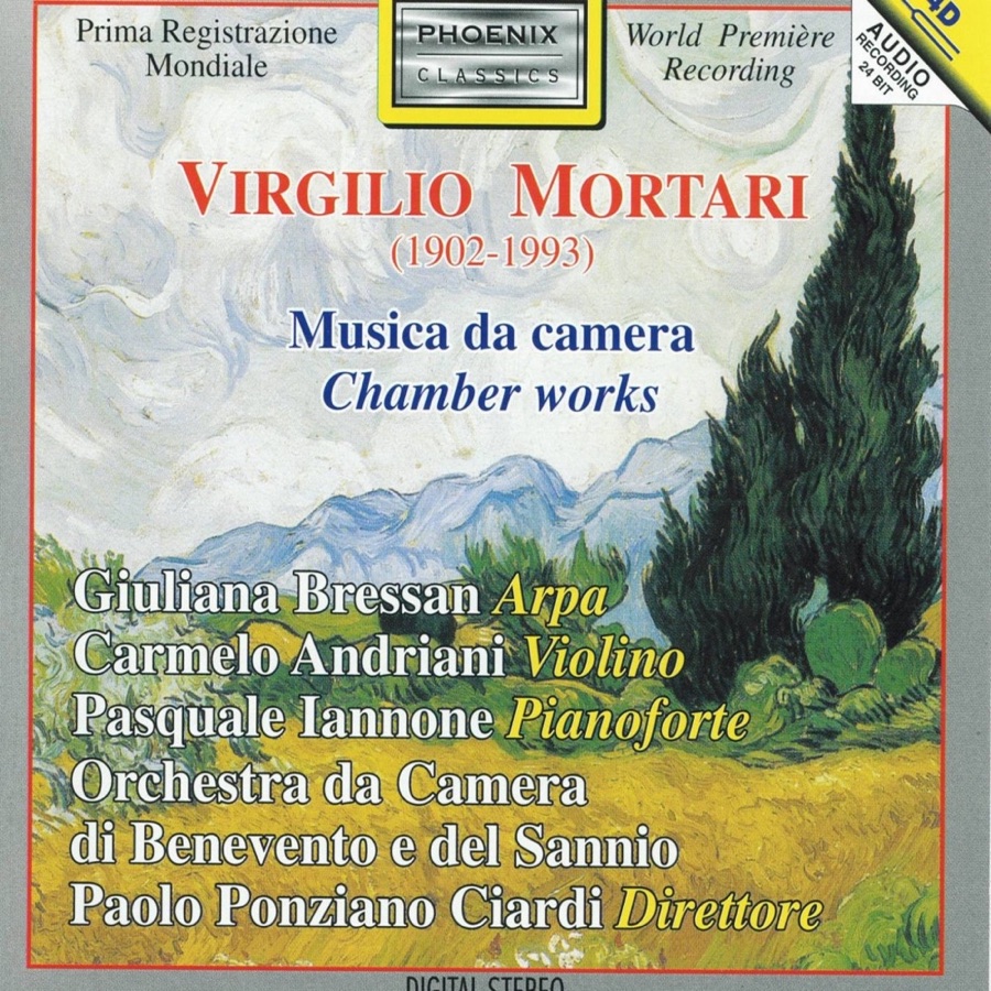 Copertina del CD Virgilio Mortari — Musica da camera, con Pasquale Iannone e Carmelo Andriani