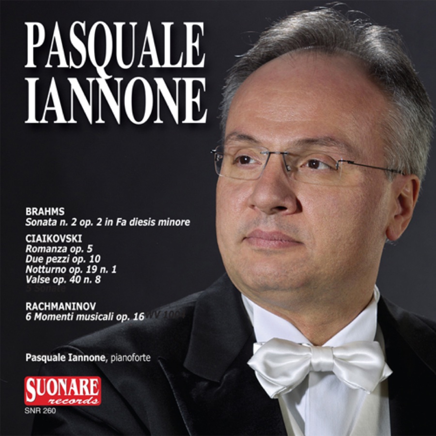 Copertina del CD Suonare records SNR 260 — Pasquale Iannone: Brahms, Čajkovskij, Rachmaninov